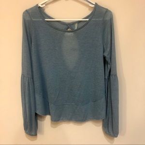 FREE PEOPLE FP Light Blue XS Bell Sleeve Top